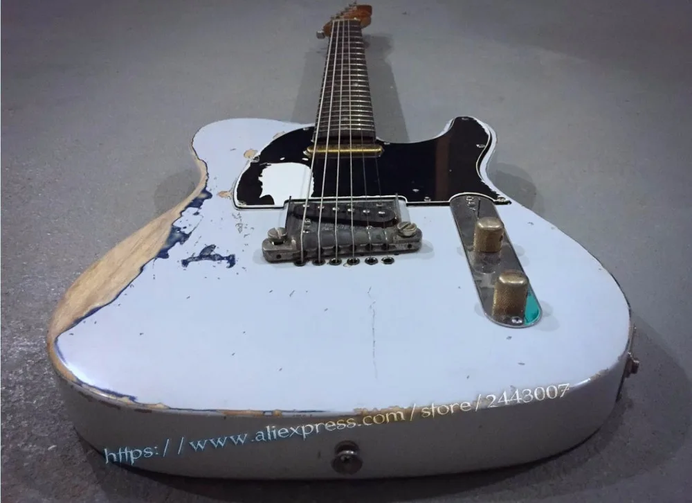 

GC Custom Shop Status Quo Guitarist Rick Parfitt Electric Guitar W/ LP Style Tailpiece Heavy Relic Corps White
