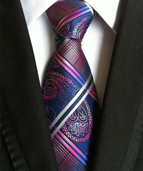 8 см галстуки в клетку Пейсли для мужчин Классические деловые Цветочные жаккардовый шелк роскошный свадебный галстук для жениха зажим для галстука - Цвет: Y120
