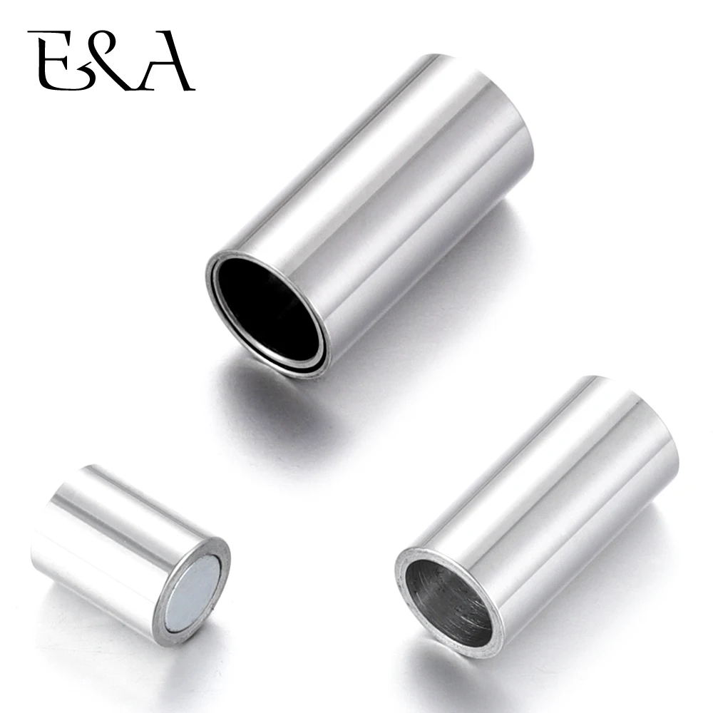 

Stainless Steel Magnetic Clasps Column Hole 6mm Leather Cord Clasp Magnet Buckle Jewelry Making DIY Bracelet Connectors Supplies