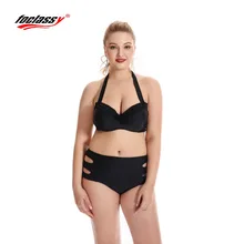 Foclassy черный из двух частей купальник бикини плюс Размеры Купальники для малышек Для женщин Одежда заплыва Костюм бандо Купальщица Bathingsuit пляжная одежда