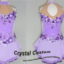 Лидер продаж фиолетовый Фигурное катание на льду; детское платье без рукавов для девочек, Новая фирменная одежда для девочек, платье конькобежное пользовательские DR3219