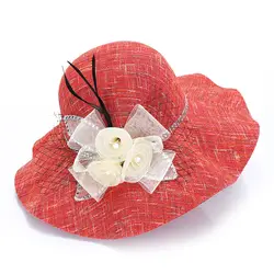 Женские шляпы 2018 шляпы от солнца для Женская мода Сладкий льняные Лен Гренадин цветок стены палочки пляжные Кепки складной отпуск