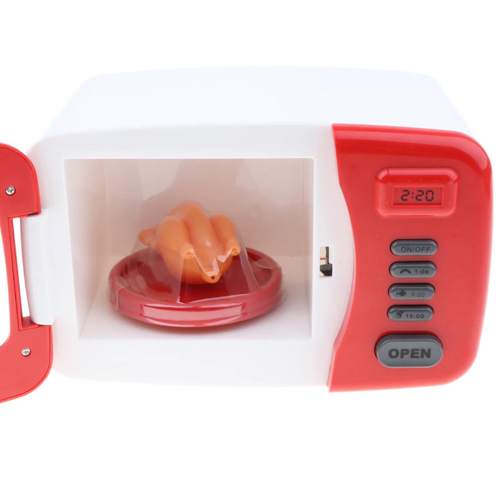 Microwave Oven Red Пластиковая имитация бытовой техники кухонная мебель для гостиной Детские тематические игры игра Раннее Обучение Комплект кухонных игрушек - Цвет: Microwave Oven Red