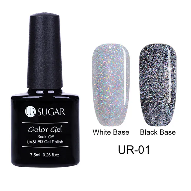 laser silver1 Ur Sugar жемчуг-Хамелеон в виде ракушки Гель-лак для ногтей мерцающий жемчуг в виде ракушки блеск впитывается УФ-гель лак для ногтей маникюрный лак - Цвет: laser silver1