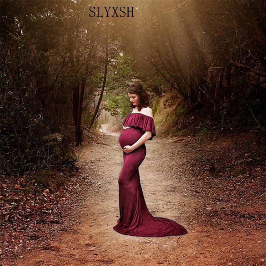 

Hot new maternity photography props Maternity gown Lace Maternity Dress Fancy shooting photo pregnant dress Large size S-XXL