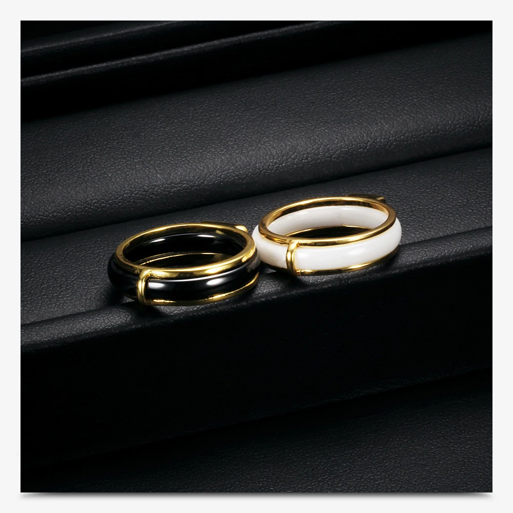Ceramics Couples Ring fashion gold rings 05