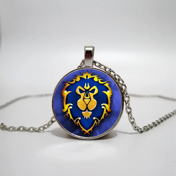 World of Warcraft Charm Necklace WOW Alliance Horde Banner Flag