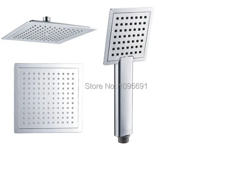 Chrome finish ABS 8 inch top rain shower shower head+ABS single