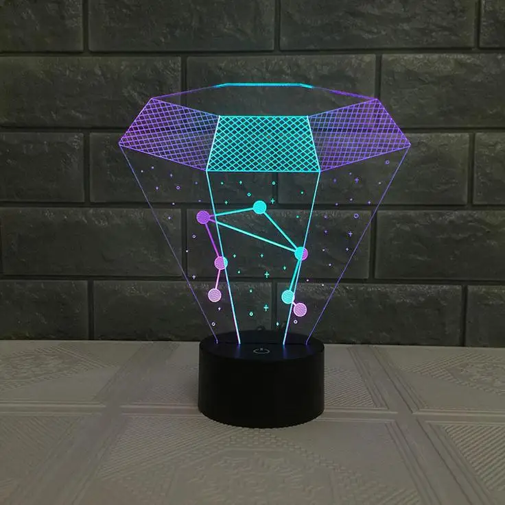 

The New Invention 3D Constellation LED Night Light Mixed Color Acrylic 3D Lamp 7 Color Change USB Baby Sleeping Night Light