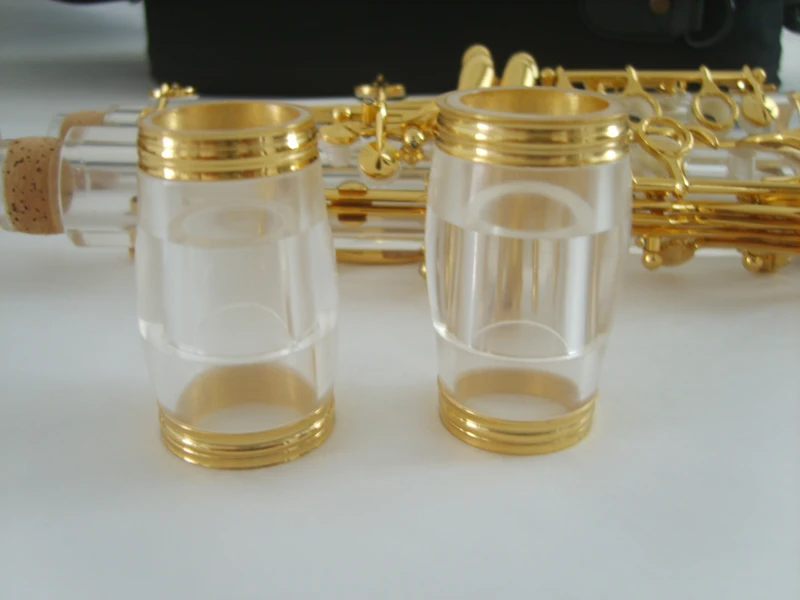 clear Bb KEY clarinet kit real gold plated parts case / grease/ cleaning cloth