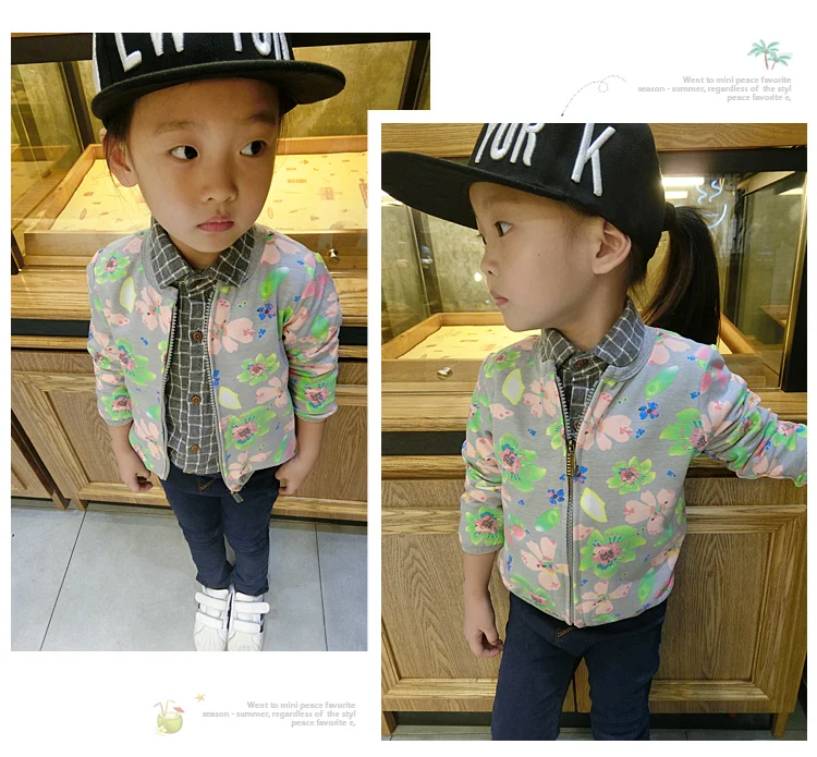 Детская куртка с принтом Весна корейской версии Новинка для девочек Детская одежда рубашка