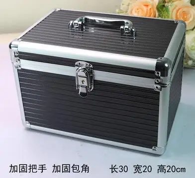 Новая Профессиональная Большая емкость алюминиевая коробка для косметики портативная многослойная косметическая коробка косметичка многофункциональная коробка для инструментов - Цвет: 30cm