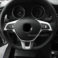 Car High Equipped Steering Wheel Button Cover For Volkswagon VW Tiguan 2016 2017