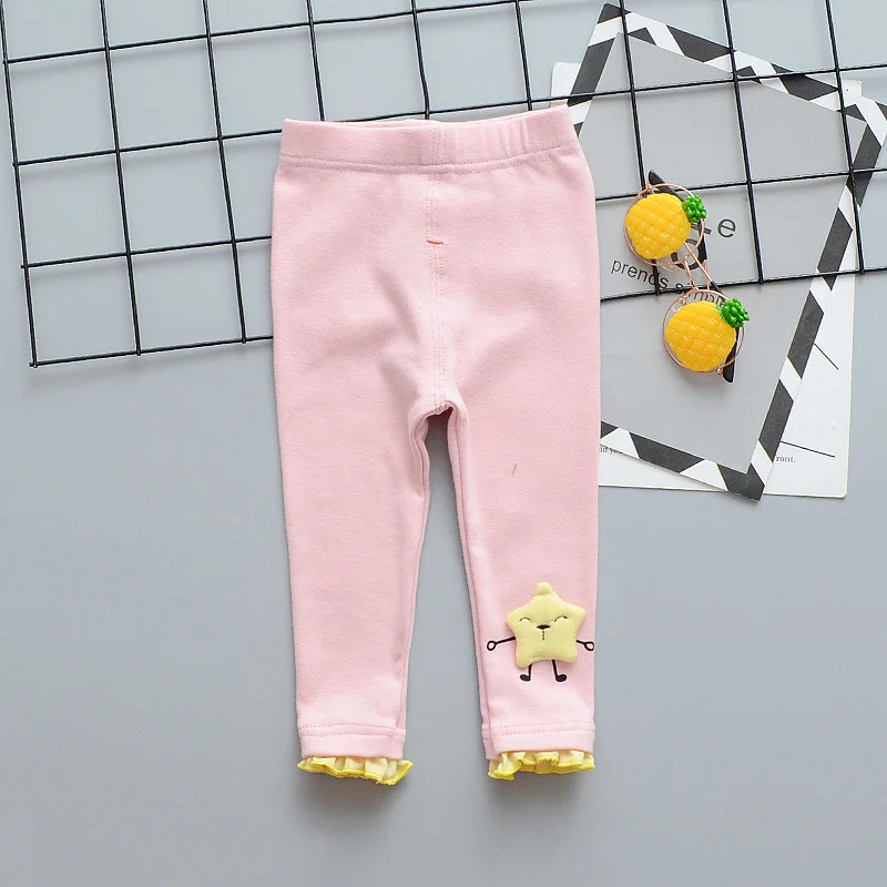 Весенне-осенние леггинсы для маленьких девочек детские штаны с рисунком звезд детские однотонные брюки леггинсы принцессы Одежда для маленьких девочек