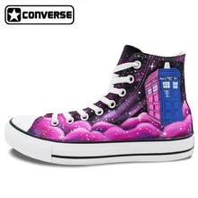 Pink Converse All Star font b Women b font Men Shoes Galaxy Police Box Doctor Who
