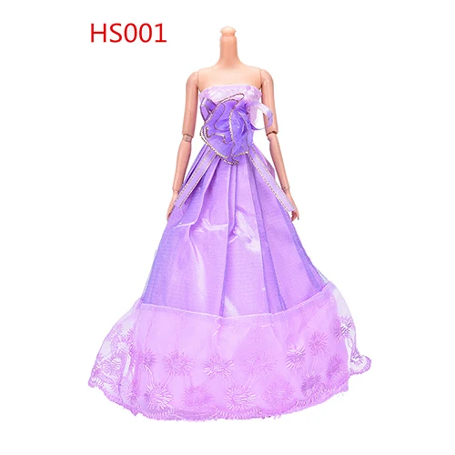MINIFRUT Purple Strap Party Wedding Dress Princess Gown Dress Clothes Gown For Girl doll DIY Baby Toys