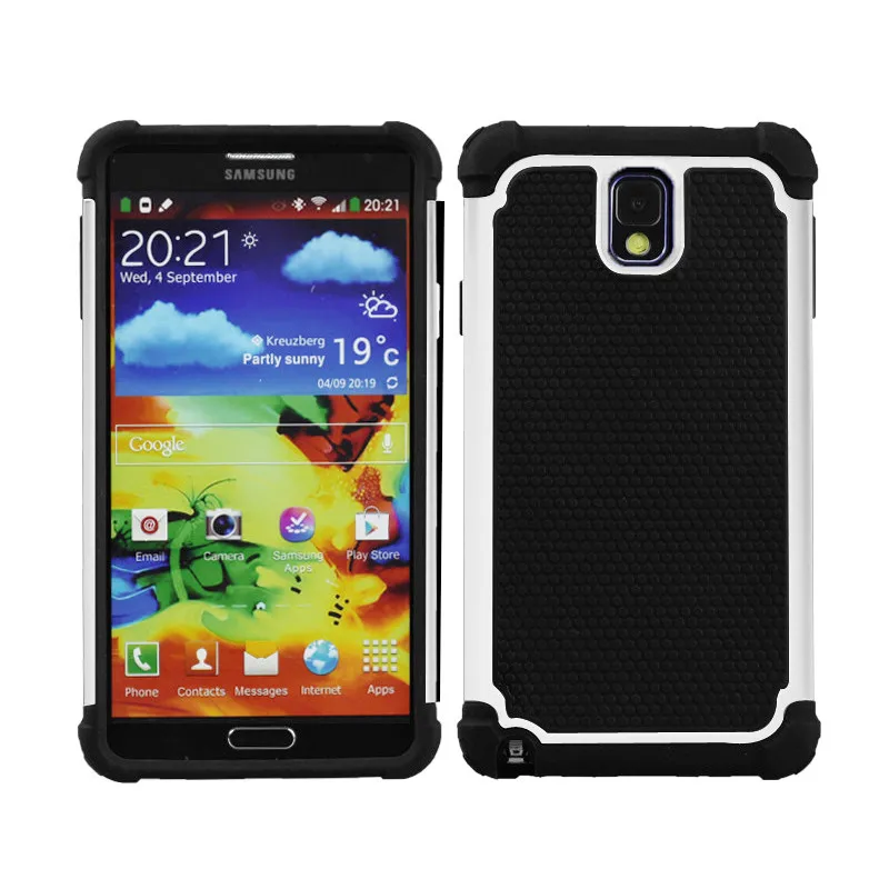 الكرة الحبوب البلاستيك الدفاع عن القضية للصدمات غطاء لسامسونج غالاكسي ملاحظة الثالث 3 N9000 N9002 N9005 الهجين الغطاء الخلفي