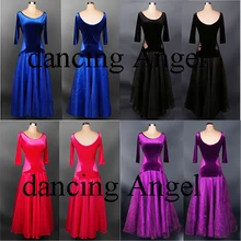 Индивидуальный заказ высокого качества бархатные Бальные фокстрот быстрый шаг Танго современное Танго вальс-конкурс практические занятия танцами платье