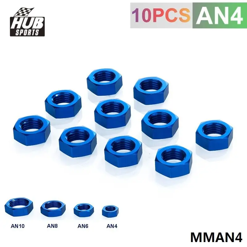 turbo fitting 4AN AN4 AN-4 Blue adapter bulkhead nut Aluminum Finish Nut Seal Lock Fitting Adapter HU-MMAN4 | Автомобили и