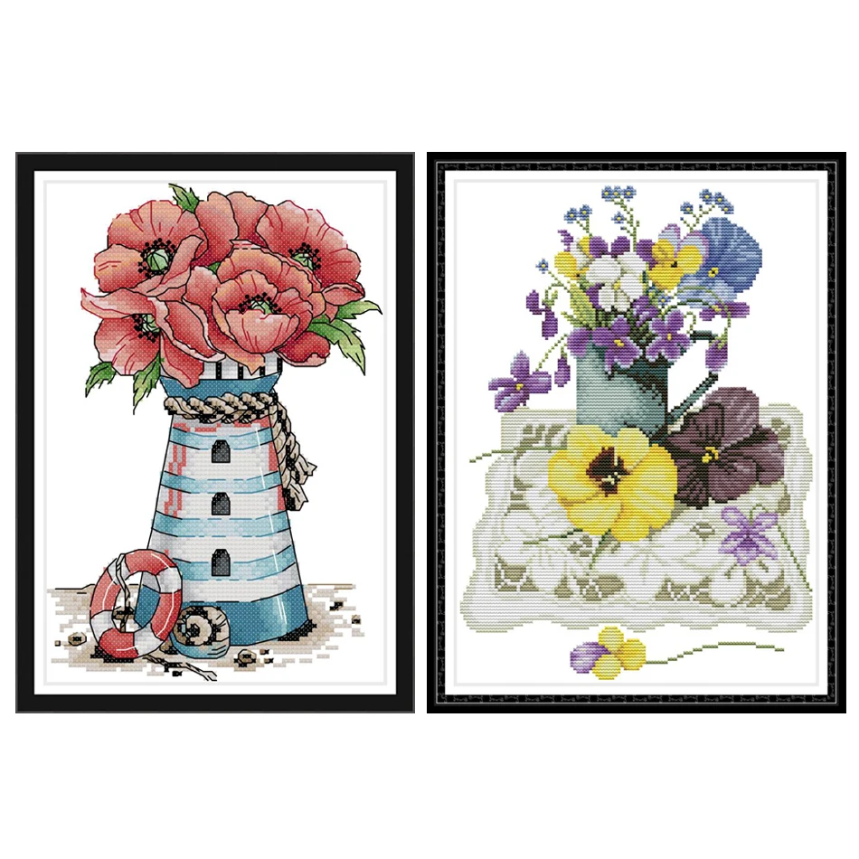 

Joy Sunday,Flowers,cross stitch embroidery set,printing cloth embroidery kit,needlework,DIY Flowers cross stitch embroidery kit