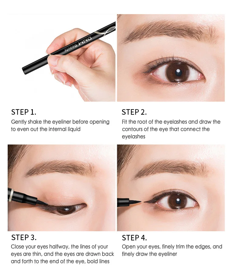 Liquid Black Eyeliner Pencil Precision Nylon Brush Head Waterproof Pen Lasting Highlight Smooth Not-blooming Eyes Makeup TSLM1