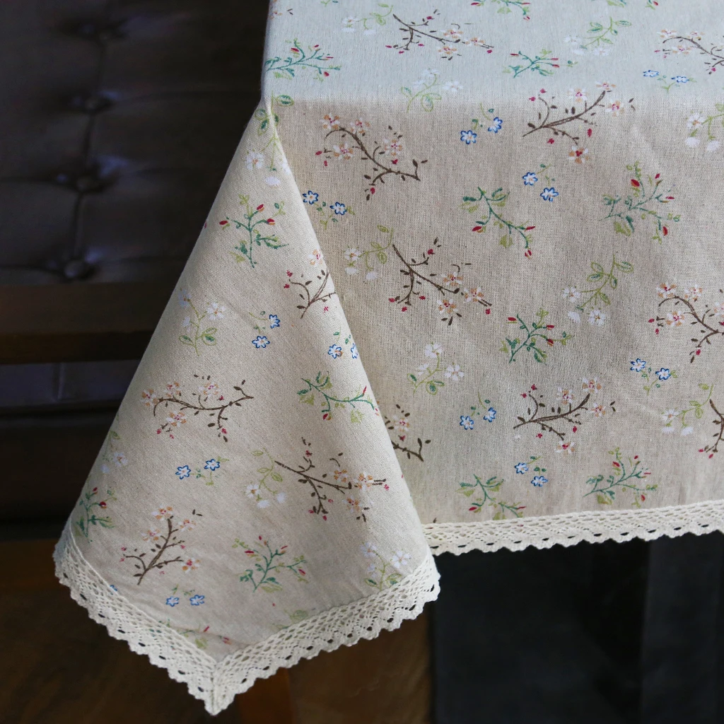  Fashion Dandelion Linen Table Cloth Country Style Flower Print Multifunctional Rectangle Table Cove