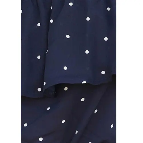 Модная женская блузка с открытыми плечами, в горошек, с оборками, топы, летняя белая, темно-синяя рубашка без рукавов, Повседневная Блузка, Свободный Топ