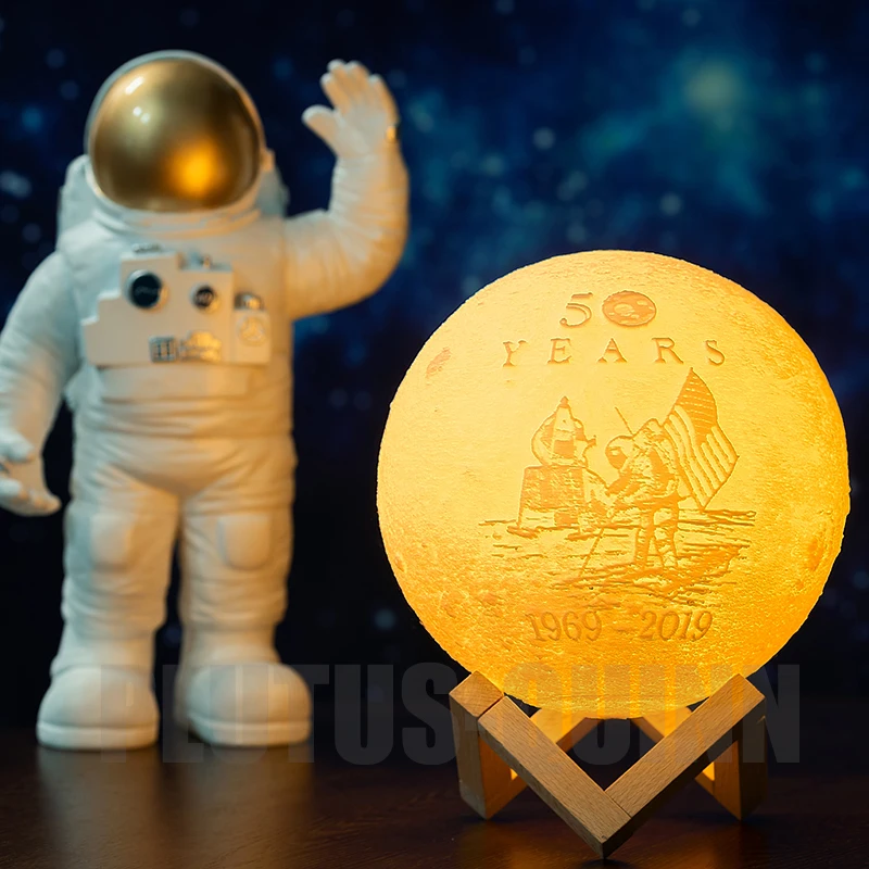 Новая Прямая поставка 3D печать настраиваемая луна лампа для Луны Земля как 50-летие подарки ночник и луна свет