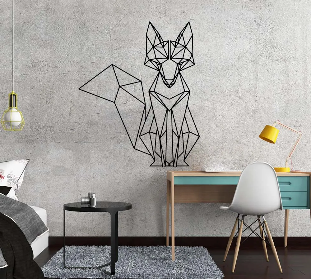 

Nordic Geometric Fox Vinyl Wall Stickers Decals For Kids Rooms Home bedroom Decor living Room Decoration Mural wallstickers