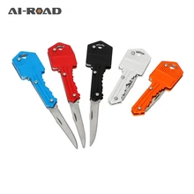 AI-ROAD Mini Keychain Knife Paper Cutter Key Fold Knife Pocket Camping Outdoor Survive Tools Peeler Letter Box Opener