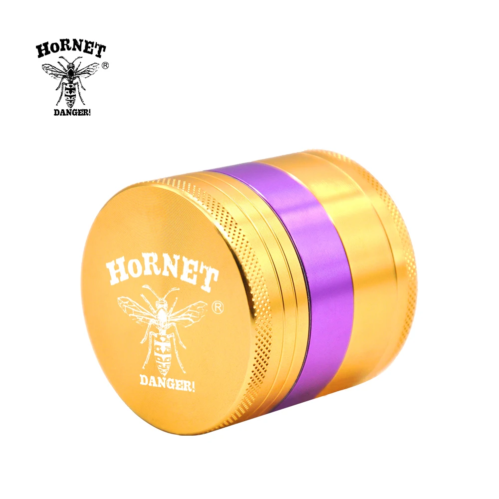 

HORNET Concave Aluminum Herb Grinder Tobacco 50 MM 4 Part Herb Grinder With Sharp Diamond Teeth Pollen Catcher Spice Crusher