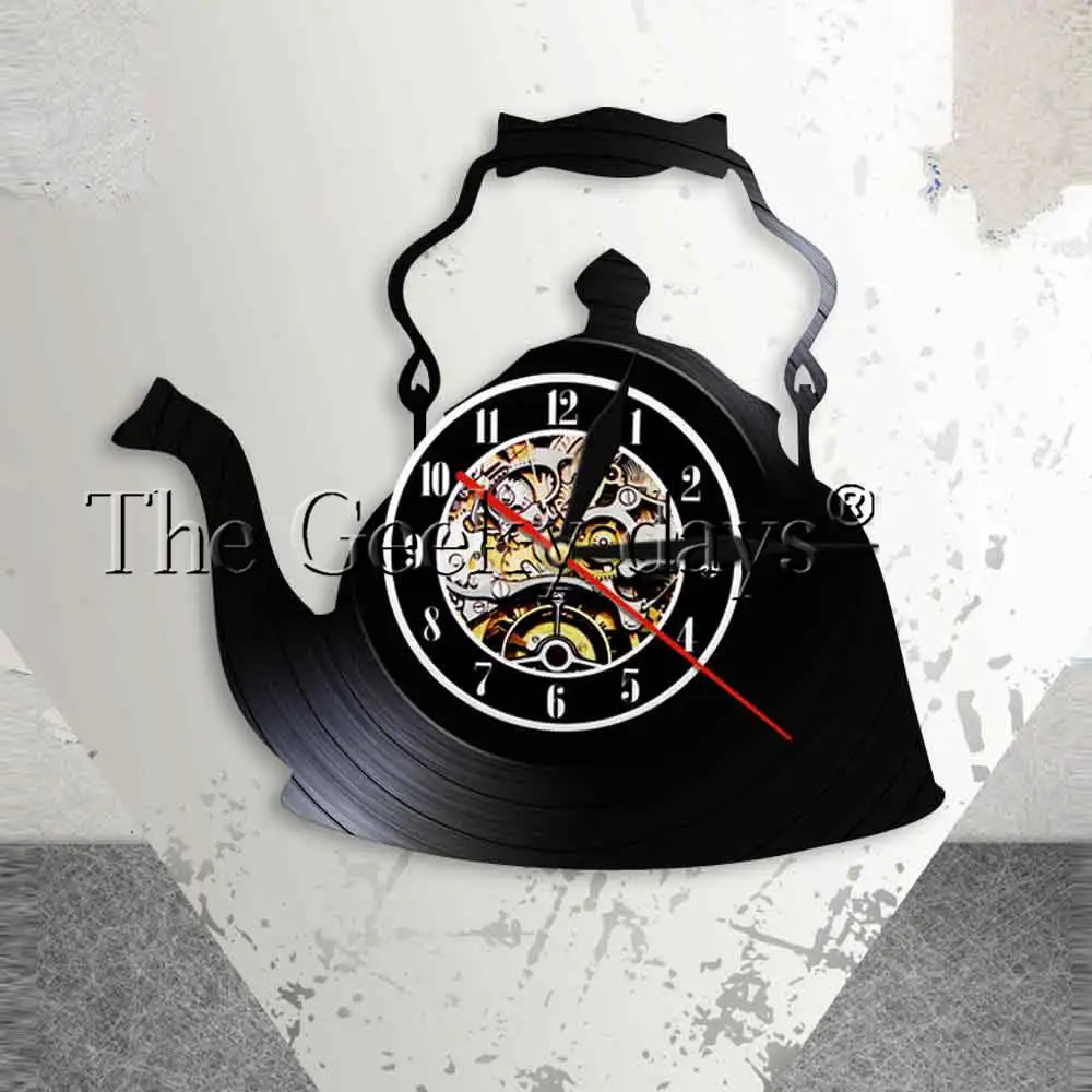 Modern Kitchen Artwork Teapot Wall Clock Tea Room Wall Decor Teapot
