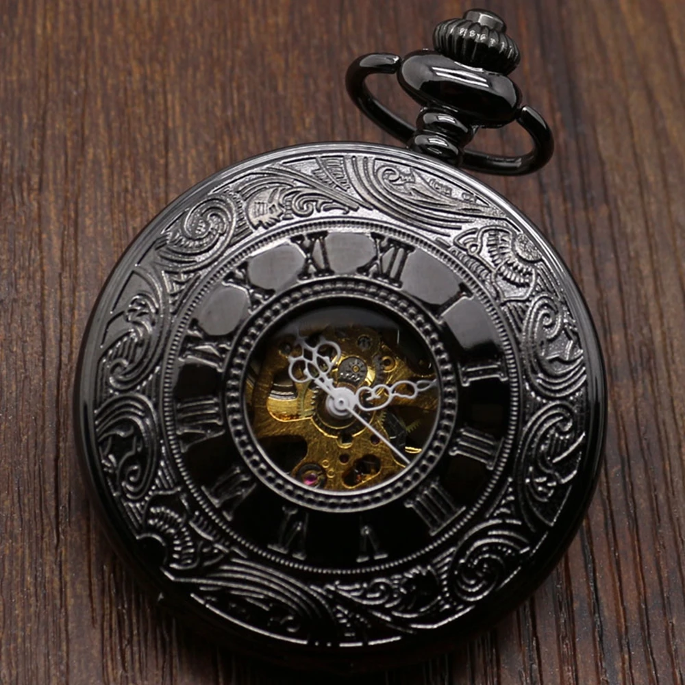 Изысканный обрушения Дизайн Автоматические Механические карманные часы подарочный набор для Для мужчин Для женщин Мини Руки retrol часы +