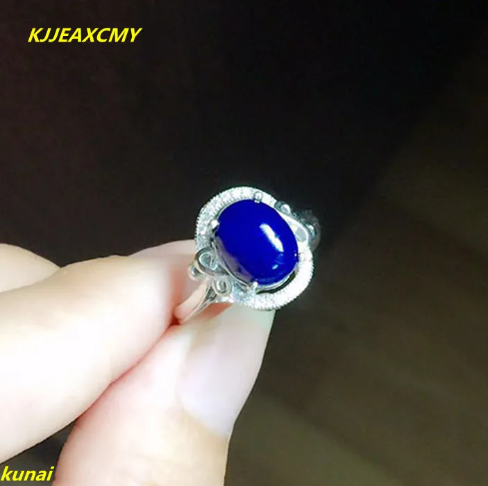 Kjjeaxcmy Fine Jewelry 925 Серебро инкрустированные с натуральной бирюзой золотой камень женский стиль кольцо P