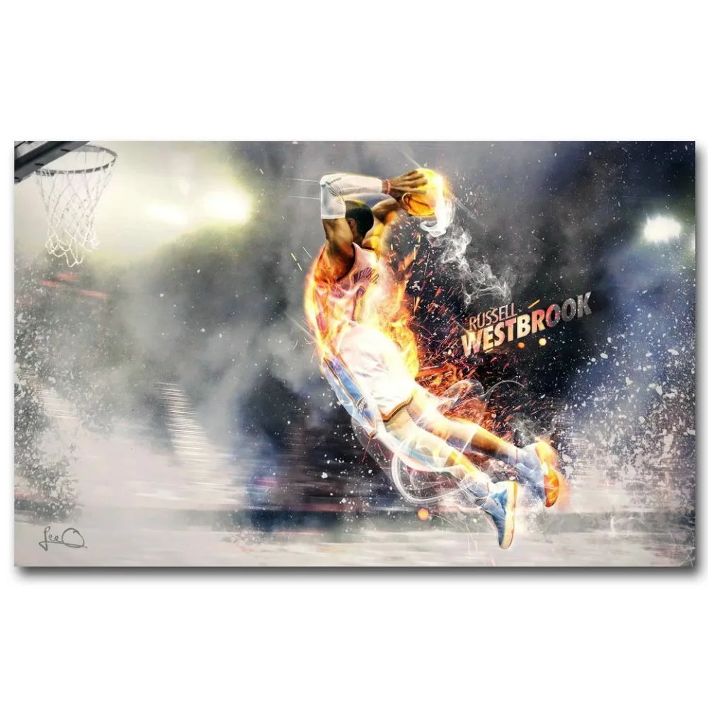 

Russell Westbrook Basketball Wall Sticker Home Decor Silk Art Poster