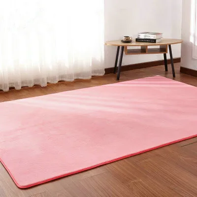 Одноцветный толстый коралловый флисовый ковер для гостиной, журнальный столик, одеяло для спальни, прикроватное прямоугольное окно, коврик для йоги татами - Цвет: 10