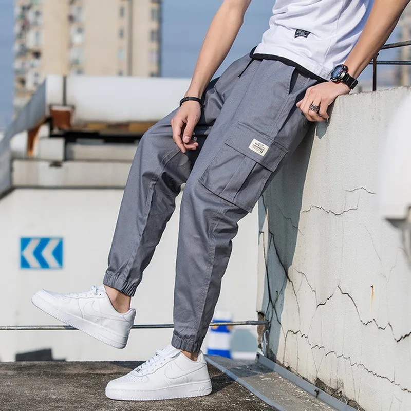 FALIZA Hip Hop Cargo Pants Mens Spring Summer Military Style Joggers Pants Men Camouflage Baggy Casual Trousers Khaki Pants PA04