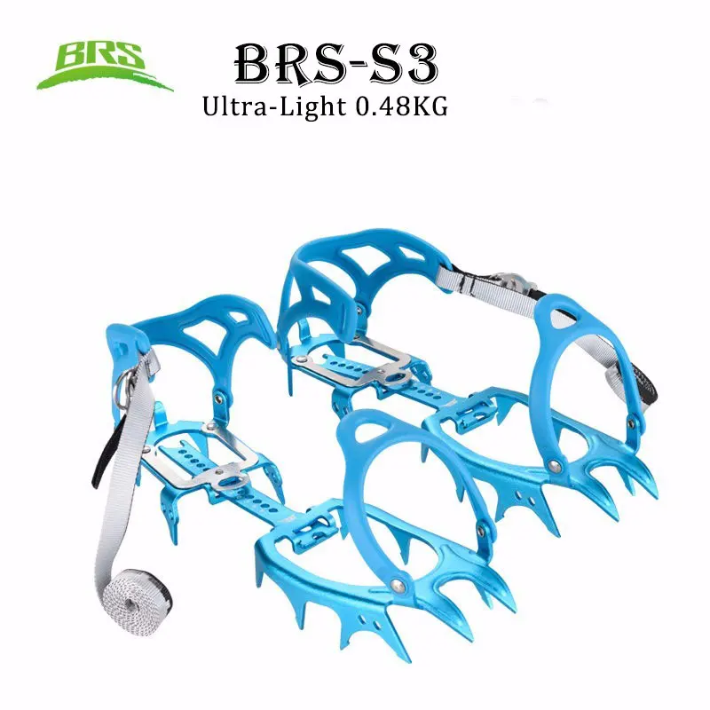 

BRS-S3 14 Teeth Ultra-light Claws Crampons Non-slip Shoes Cover Aluminum Ice Gripper for Outdoor Ski Ice Snow Hiking Climbing