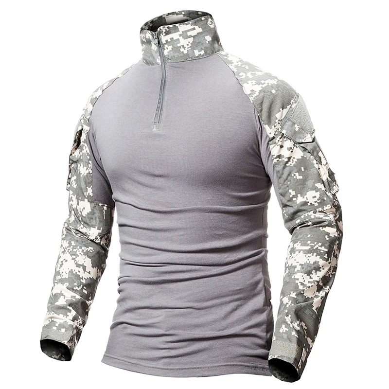 S. ARCHON быстросохнущая Военная Униформа армейская футболка для мужчин с длинным рукавом Камуфляж Тактический рубашка Охота боевой солдат