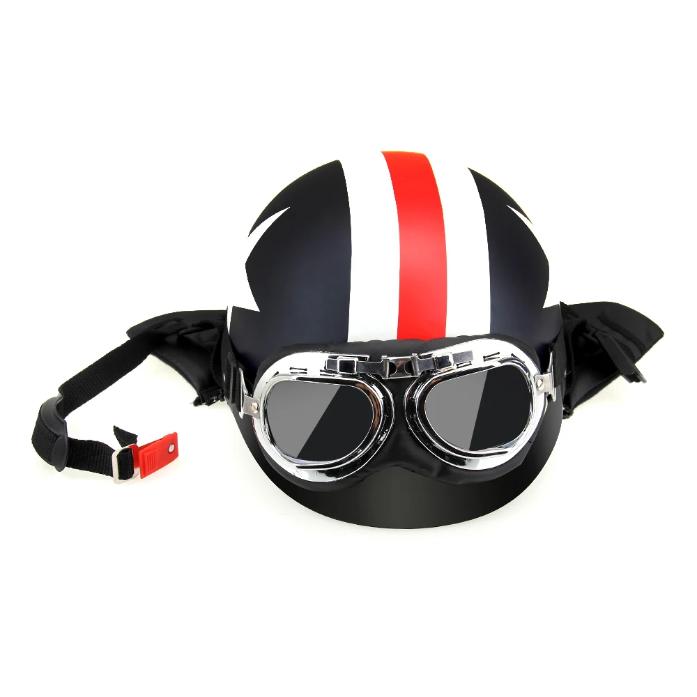 Унисекс велосипедные защитные шлемы мотоциклетный шлем+ защитные очки шлем Ретро винтажный полуоткрытый шлем