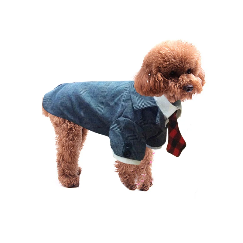 New Arrival Plaid Style Pet Dogs Suit Coat Small Puppy Dogs Clothes New