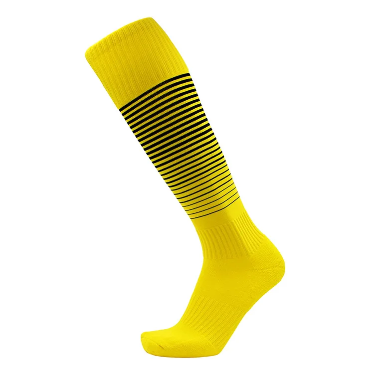 Brotock полотенце с изображением футбольного мяча, носки, чулки, мужские спортивные носки с высоким дном, Дышащие футбольные носки с защитой от трения - Цвет: Yellow