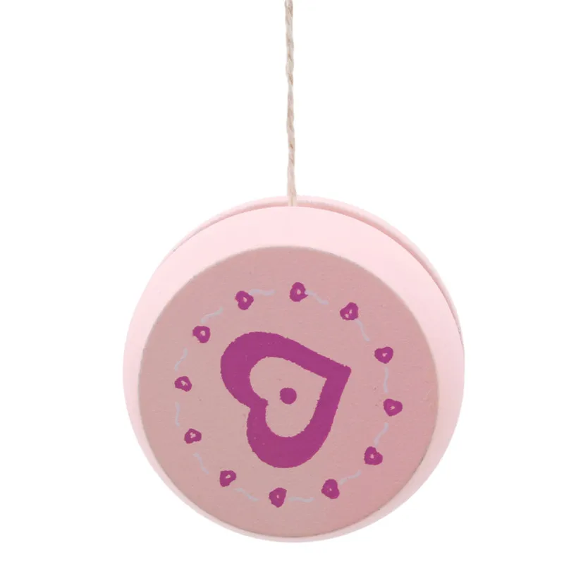 Деревянные йо-йо личности творческое здание личности Спортивное Хобби Классические игрушки йойо для детей Рождество - Color: Pink