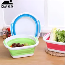 Открытый складной портативный пластиковый складной умывальник высокой емкости Кемпинг мыть чаша для овощей Кухня чистящий инструмент