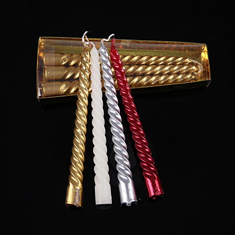 European Party Candles Plated Spiral Thread Candles Wedding candlelight