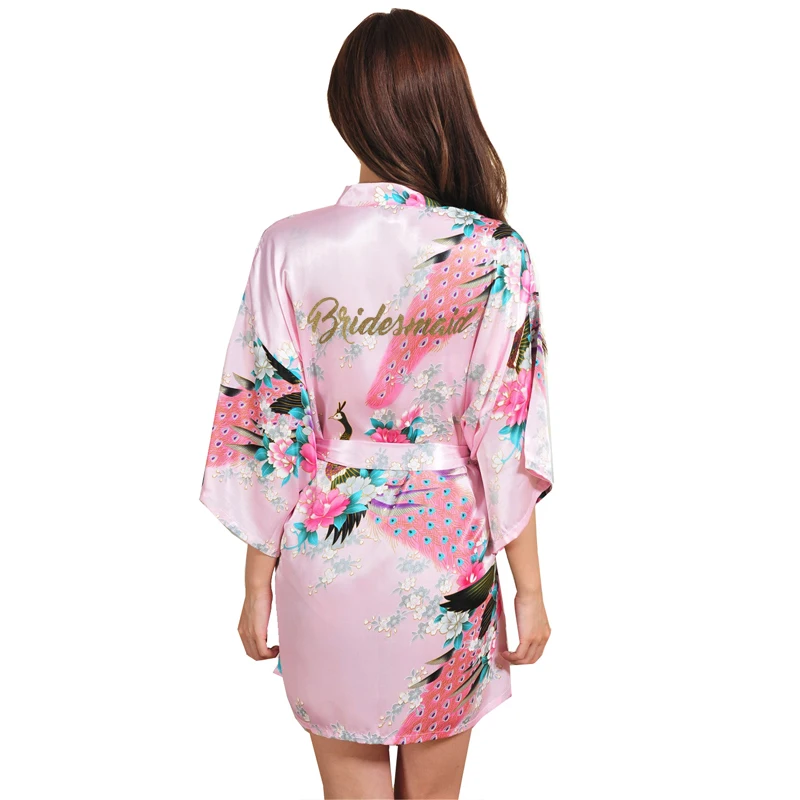 VLENATLNO Wedding Bride Bridesmaid Floral Robe Satin Rayon Bathrobe Nightgown For Women Kimono Sleepwear Flower Plus Size