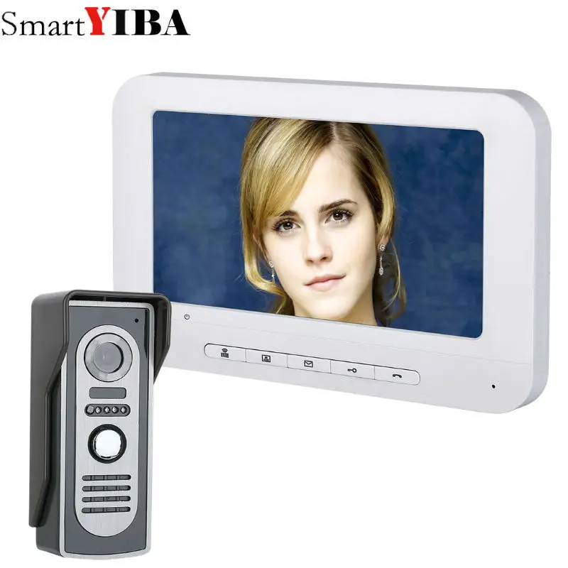 SmartYIBA 7 ''ЖК дисплей проводной видеодомофон телефон двери домофон охранных системы с 700TVL ИК Ночное Видение камера водонепроница - Цвет: 818M11