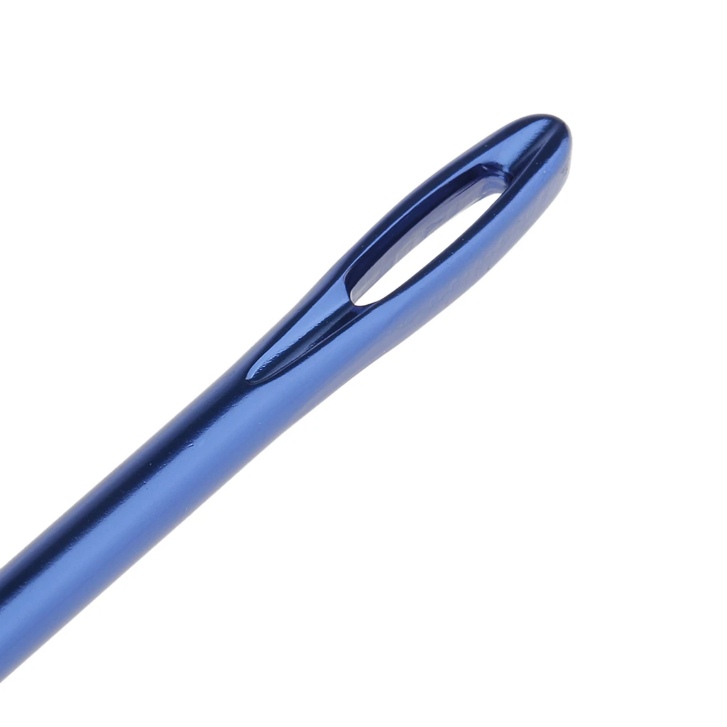 Afghan Aluminium Crochet Hook Knitting Needle Hand Knit Tool With Threading Hole