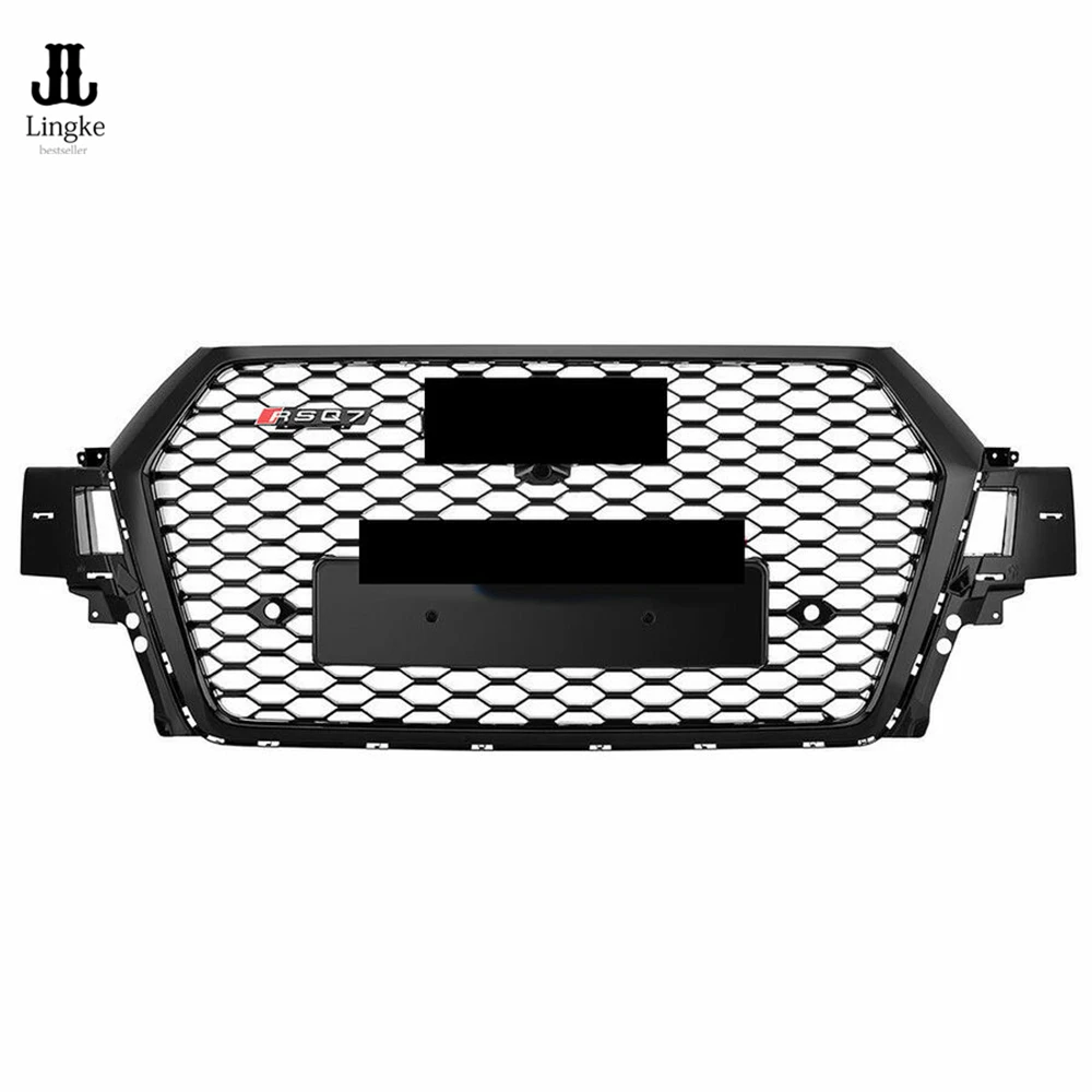 

Black Front Grill Front Honeycomb Mesh Grille Upper Grill Bumpwe For AUDI Q7 RSQ7 2016 2017