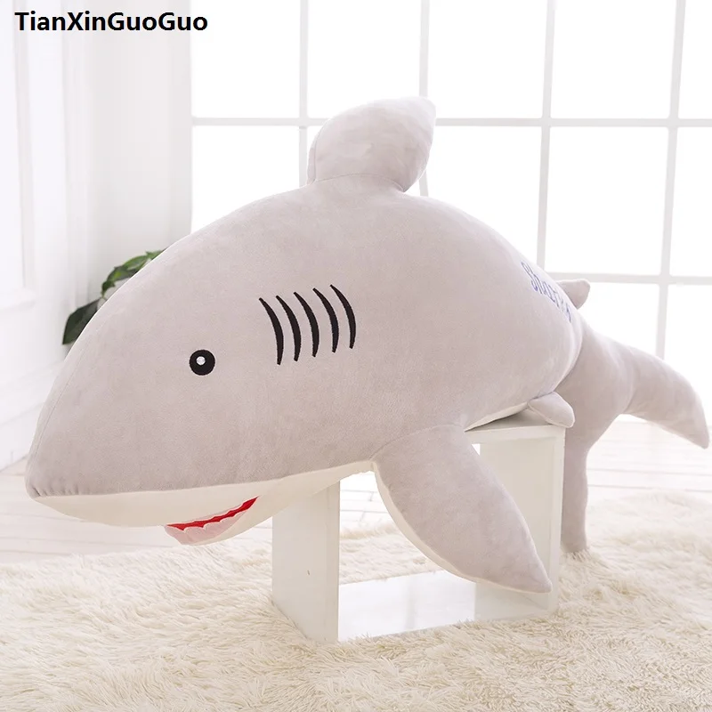 stuffed toy large 100cm font b cute b font gray shark plush toy down cotton shark